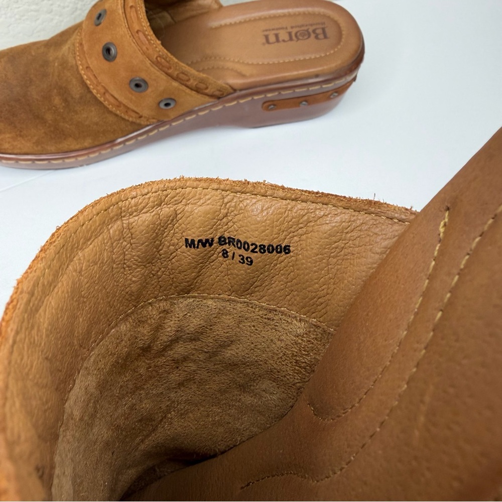 Born Women’s Banyan Suede Leather with Buckle detail Slip-on Comfort Clogs Sz 8 - Picture 6 of 11